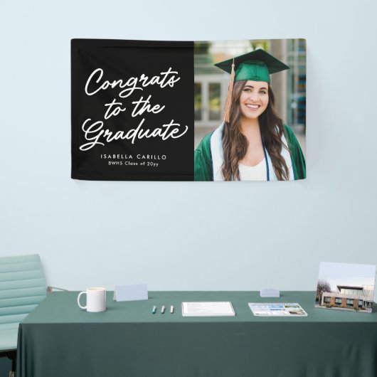 Gefeliciteerd met het afstuderen eenvoudige foto-a spandoek (Beurs)