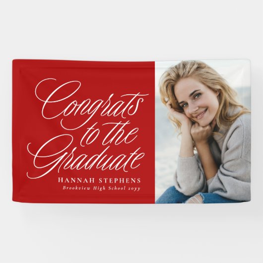 Gefeliciteerd met het afstuderen foto afstuderen spandoek (Horizontaal)