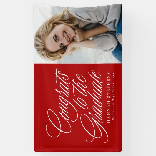 Gefeliciteerd met het afstuderen foto afstuderen spandoek (Verticaal)