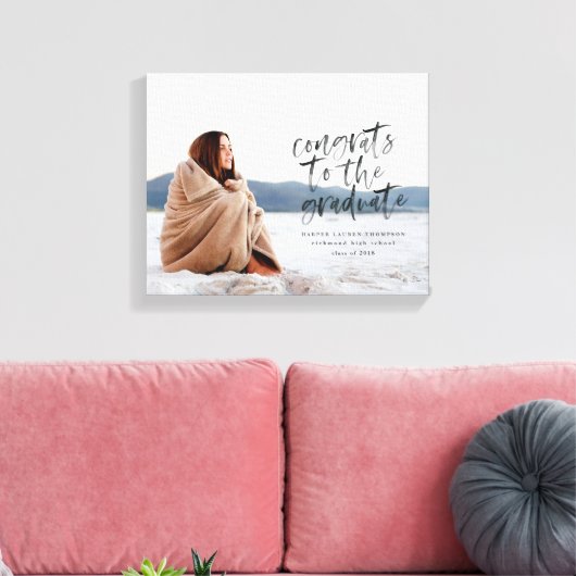 Gefeliciteerd met het afstuderen fotodoek canvas afdruk (Insitu (Woonkamer))