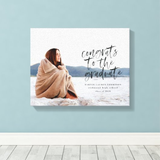 Gefeliciteerd met het afstuderen fotodoek canvas afdruk (Insitu (Houten vloer))