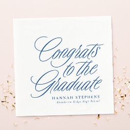 Gefeliciteerd met het afstuderen klassieke blauw a servet