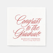 Gefeliciteerd met het afstuderen klassieke rode af servet (Voorkant)
