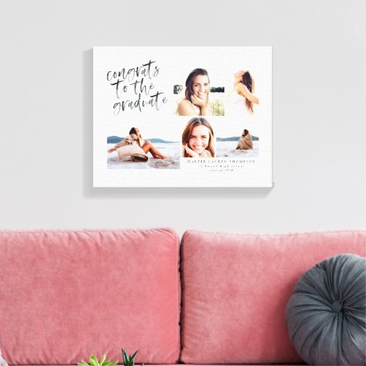 Gefeliciteerd met het afstuderen multifotocanvas canvas afdruk (Insitu (Woonkamer))