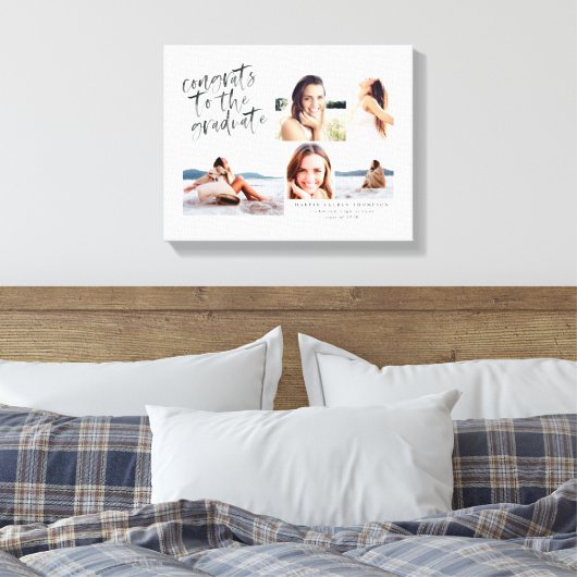 Gefeliciteerd met het afstuderen multifotocanvas canvas afdruk (Insitu (Slaapkamer))