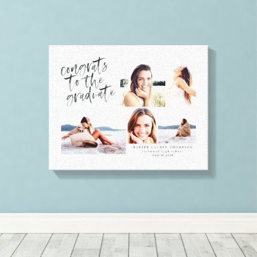 Gefeliciteerd met het afstuderen multifotocanvas canvas afdruk (Insitu (Houten vloer))