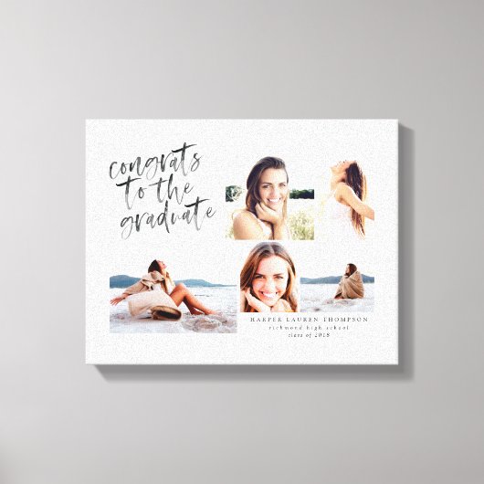 Gefeliciteerd met het afstuderen multifotocanvas canvas afdruk (Voorkant)