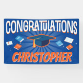 Gefeliciteerd met het Afstuderen van de Modern Blu Spandoek (Horizontaal)