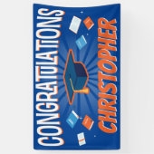 Gefeliciteerd met het Afstuderen van de Modern Blu Spandoek (Verticaal)