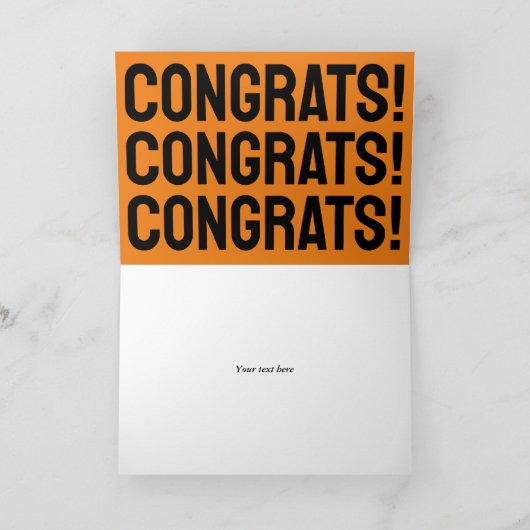 Gefeliciteerd met het afstuderen van de oranje en kaart (Binnen)