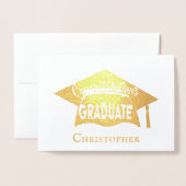 Gefeliciteerd met het Afstuderen van het moderne g Folie Kaarten (Voorkant met envelop)