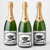 Gefeliciteerd met het Afstuderen van het mousseren Sparkling Wijnetiket (Flessen)