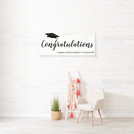 Gefeliciteerd met het Afstuderen van het Zwarte Af Spandoek (Insitu)