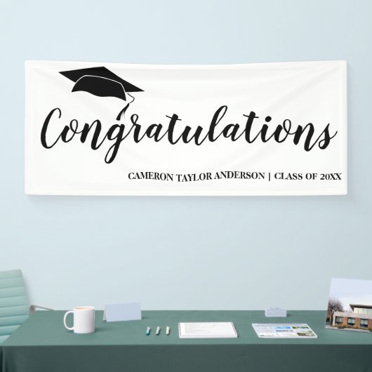 Gefeliciteerd met het Afstuderen van het Zwarte Af Spandoek (Beurs)