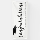 Gefeliciteerd met het Afstuderen van het Zwarte Af Spandoek (Verticaal)