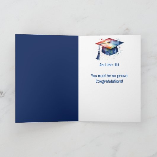 Gefeliciteerd met het Afstuderen voor haar Kaart (Binnen)