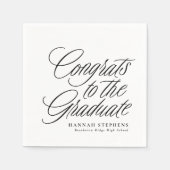 Gefeliciteerd met het afstuderen zwarte afstuderen servet (Voorkant)