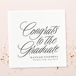 Gefeliciteerd met het afstuderen zwarte afstuderen servet