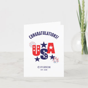 Gefeliciteerd met het Amerikaanse burgerschap Amer Bedankkaart