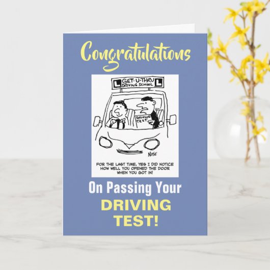 Gefeliciteerd met het behalen van de rijtest kaart (Gele Bloem)