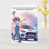 Gefeliciteerd met het behalen van het rijexamen (V Kaart (Gele Bloem)