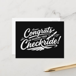 Gefeliciteerd met het behalen van je checkride! an briefkaart