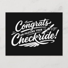Gefeliciteerd met het behalen van je checkride! an briefkaart