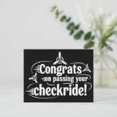 Gefeliciteerd met het behalen van je checkride! briefkaart (Staand voorkant)