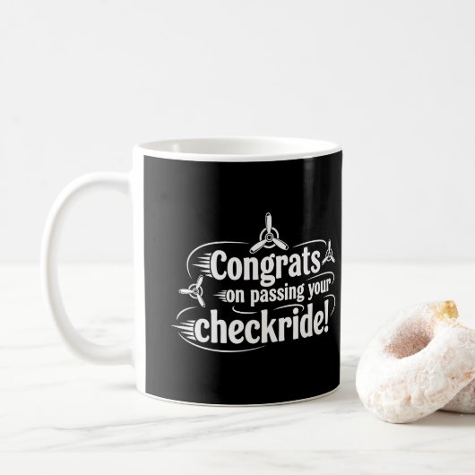 Gefeliciteerd met het behalen van je checkride! koffiemok (Met donut)