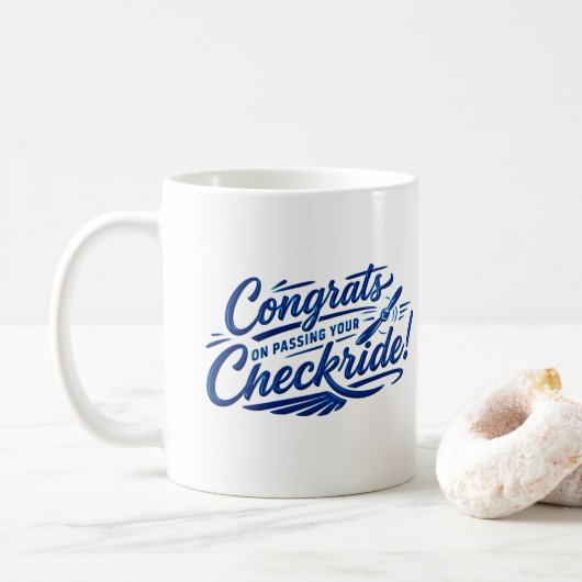 Gefeliciteerd met het behalen van je checkride! koffiemok (Met donut)
