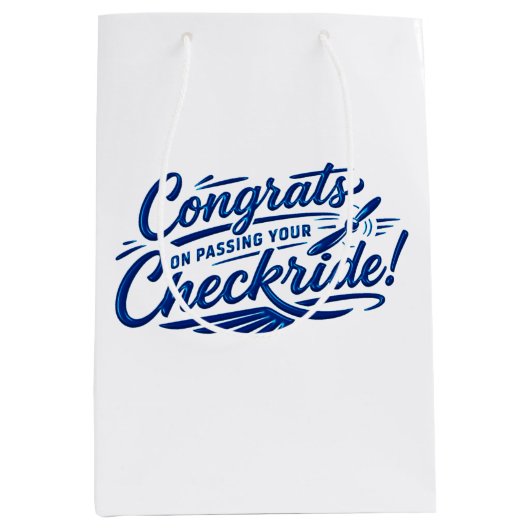 Gefeliciteerd met het behalen van je checkride! medium cadeauzakje (Voorkant)