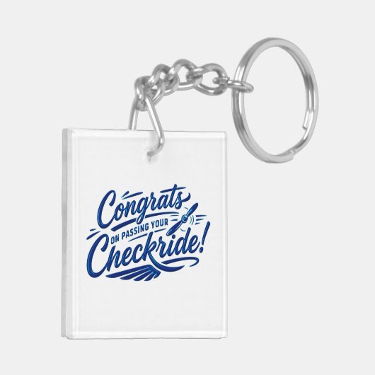 Gefeliciteerd met het behalen van je checkride! sleutelhanger (Achterkant Links)