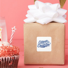 Gefeliciteerd met het behalen van je checkride! vierkante sticker