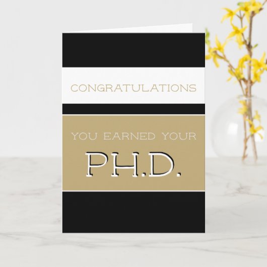 Gefeliciteerd met het behalen van je doctorsgraad kaart (Gele Bloem)