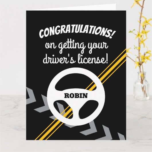 Gefeliciteerd met het behalen van je rijbewijs kaart (Gele Bloem)