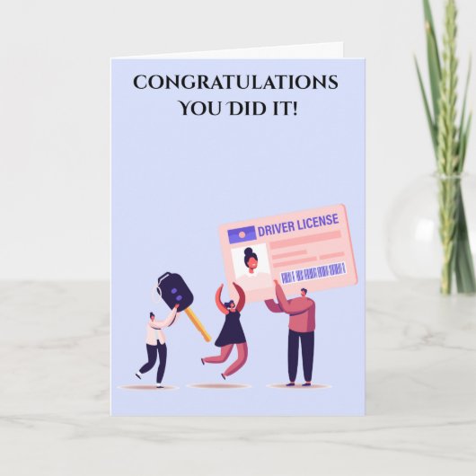 Gefeliciteerd met het behalen van je rijexamen kaart (Voorkant)