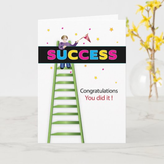 Gefeliciteerd met het beklimmen van de ladder van kaart (Gele Bloem)