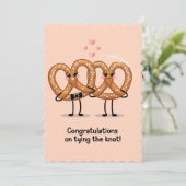 Gefeliciteerd met het binden van de knoop Pretzel  Feestdagenkaart (Staand voorkant)