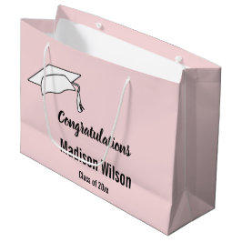 Gefeliciteerd met het Bleke roze en zwarte Afstude Groot Cadeauzakje