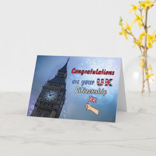 Gefeliciteerd met het Britse staatsburgerschap Big Kaart (Gele Bloem)
