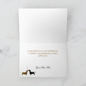 Gefeliciteerd met het dachshund-huwelijk kaart (Binnen)