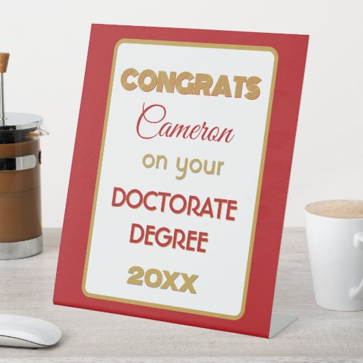 Gefeliciteerd met het doctoraat! Persoonlijk  Reclamebord Met Voetstuk (Insitu)