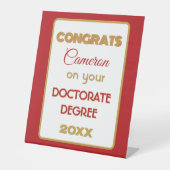 Gefeliciteerd met het doctoraat! Persoonlijk  Reclamebord Met Voetstuk (Voorkant)