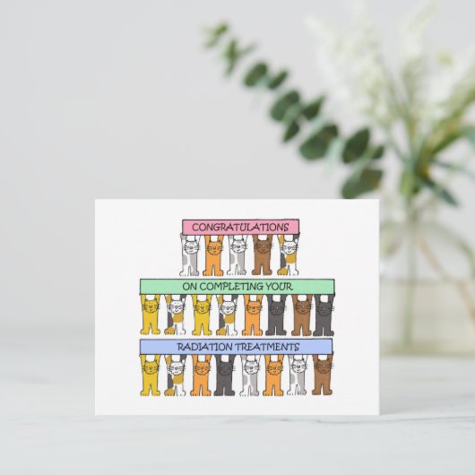 Gefeliciteerd met het einde van de bestralingsther briefkaart (Staand voorkant)