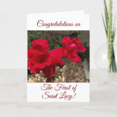 Gefeliciteerd met het feest van de Heilige Lucia, Kaart (Voorkant)