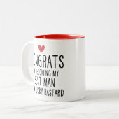 Gefeliciteerd met het feit dat ik mijn beste man b tweekleurige koffiemok (Voorkant links)