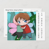 Gefeliciteerd met het gelukkige paar briefkaart (Voorkant / Achterkant)