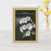 Gefeliciteerd met het hernieuwen van uw huwelijksg kaart (Gele Bloem)