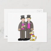 Gefeliciteerd met het homohuwelijk Twee Mannen en  Briefkaart (Voorkant / Achterkant)