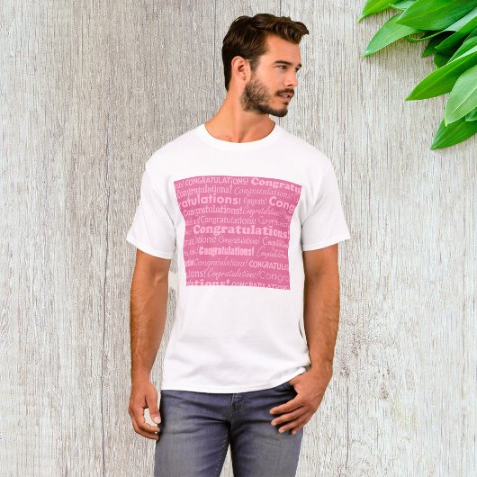 Gefeliciteerd met het huwelijk in roze T-Shirt